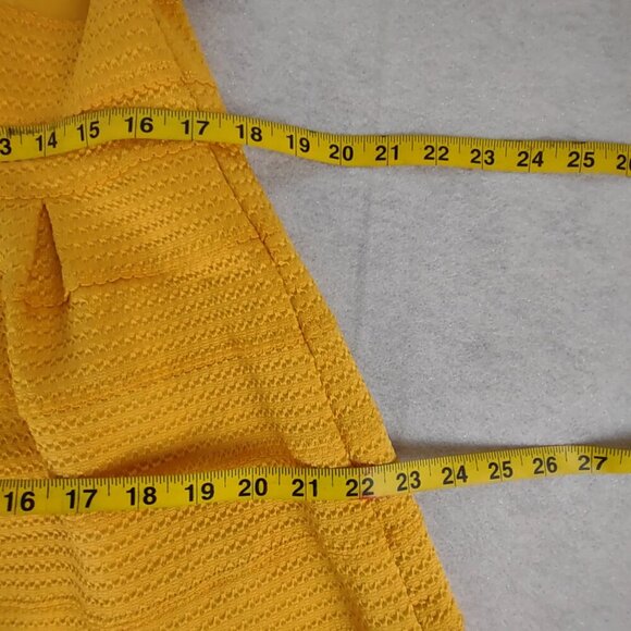 New York & Company Yellow Strapless Stretch Fit & Flare Smocked Waist Dress XXL - Picture 10 of 12